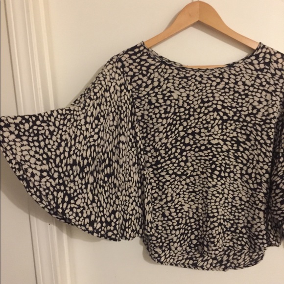 Black and white print blouse dress shirt - Picture 1 of 6